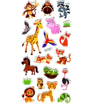 Sticker Kabartmalı Stiker Defter Planlayıcı Etiket (LRI002)-17x9 cm- Komik Hayvanlar