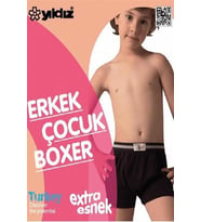 Yıldız 401 Erkek Çocuk Siyah Likralı Boxer