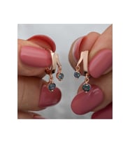 Gümüş Rose Sallantılı Mistik Topaz Kadın Küpe CSR2185437