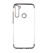 Redmi Note 8T Kamera Korumalı Köşeleri Renkli Şeffaf Kılıf (Siyah)