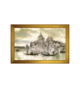 Manzara Temalı Kanvas Tablo 50 x 70 cm Gold Çerçeve