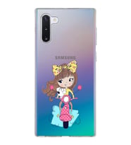 Samsung Galaxy Note 10 Kapak Vespagirl Tasarımlı Şeffaf Silikon Kılıf