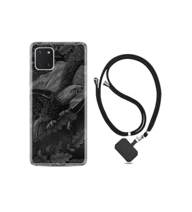 Samsung Galaxy Note 10 Lite Kılıf Resimli Desenli Silikon Boyun Askılı Dark Eagle 1909