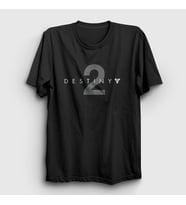 Presmono Unisex Beyaz Logo Oyun Destiny 2 T-Shirt 554708tt (Siyah)