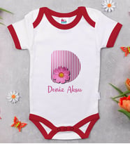 BK Kids Kişiye Özel Harfli Kırmızı Bebek Body Zıbın-1