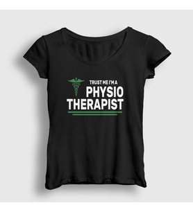 Presmono Kadın Beyaz Trust Hediye Physiotherapist Fizyoterapist T-Shirt 545557tt (Siyah)