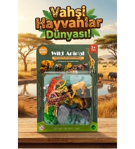 10 Parça Vahşi Hayvanlar Alemi Figür Seti - Eğitici Safari Orman Hayvanları Oyuncak Paketi