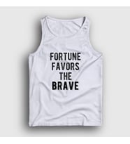 Presmono Unisex Beyaz Fortune Favors The Brave Atlet 423338tt (Beyaz)