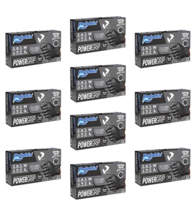 Dolphin Nitril PowerGrip Ekstra Kalın Elmas Dokulu Eldiven Siyah Large Büyük Boy - 50'li 10 Paket