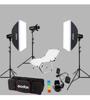 Godox E250 3'lü Paraflaş Set + Çekim Masası 60x100 cm