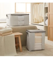 Ocean Home Textile 2'li Pvc Pencereli Stuff & Things Gri Çizgili Hurç Set