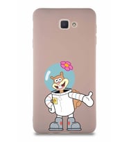 Samsung Galaxy J7 Prime 2 Soft Premier Kapak Sandy Tasarımlı Silikon Kılıf - Pudra (Şeffaf)