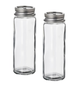 IKEA CITRONHAJ tuzluk-karabiberlik cam-paslanmaz çelik 12 cm 2 parça