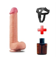 Lilitu Shop Belden Bağlamalı Yeni Nesil Çift Katmanlı 30,5 cm Realistik Dev Dildo Penis