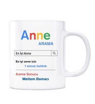 Kişiye Özel İsimli Arama Motoru Kupa Bardak - Anne