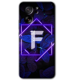 Xiaomi Mi 13T Kılıf HD Desen Baskılı Arka Kapak - Dark Neon Yaprak F Harfi
