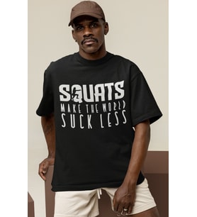 Tasarım Squats Fitness Bodybuilding Sporcu Gym Baskılı Unisex Oversize Tişört