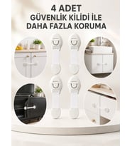 4'lü Esnek Kayışlı Çocuk Güvenlik Kilidi Pratik ve Güvenli Kullanım