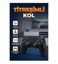 Kablosuz Titreşimli Oyun Kolu PS4 Uyumlu Ergonomik Analog Kontrol Siyah