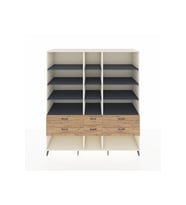 Kronos Dolap 12 Raflı 6 Çekmeceli  220x59x243 Aytaşı-Antrasit/Çam