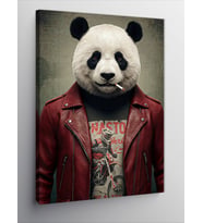Kanvas Tablo Punk Panda Portresi