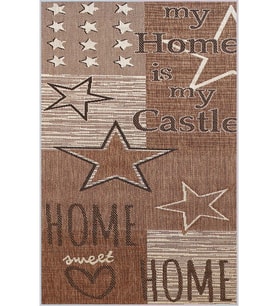 Eliana Home Baskılı, Yıkanabilir Kaymaz Taban Salon Halısı LNA1457 100x150 cm (Kahverengi)