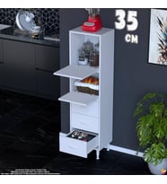 Eliusta More 35 cm Çok Amaçlı Organizer Mutfak Kiler Banyo 2 Kapaklı 3 Çekmeceli Mutfak Dolabı 35x150x32 cm