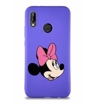 Huawei P20 Lite Soft Premier Kapak Minnie Mouse-A Tasarımlı Silikon Kılıf - Mor (Şeffaf)