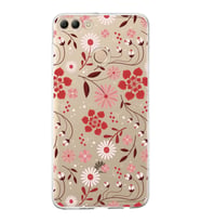 Huawei Y9 2018 Uyumlu Kapak Flowers Tasarımlı Şeffaf Silikon Kılıf