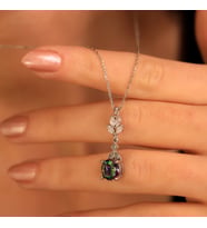 925 Ayar Gümüş Mistik Topaz Taşlı Kolye
