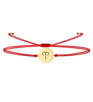 Alberaccessories, Koç Burç, 925 Ayar Gümüş, Astroloji Tasarım, Kırmızı Şans Burç Bileklik