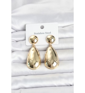 316L Çelik Gold Renk Damla Model Kadın Küpe 5886 - SSSSSS5953-4204