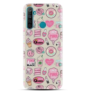 Realme 5i 5 Pro 6i 7 Pro 8 Kılıf Desemli Silikon Donut Flamingo 1415