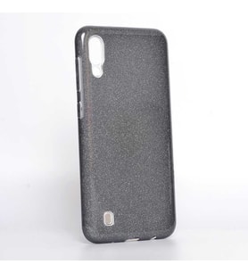 Samsung Galaxy M10 Kılıf Simli Parlak Shining Kapak (Siyah)