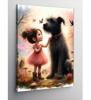 Kanvas Tablo Peri Kız Ve Köpeği
