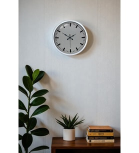 40 Cm Metal  Beyaz Modern Duvar Saati (Standart)