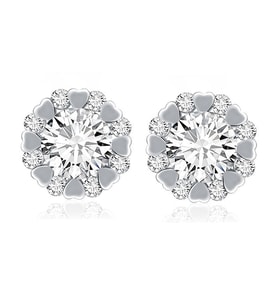 Monemel Kristal Taşlı Küpe Set (Gümüş)