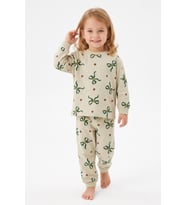 %100 Pamuk ve Baskılı Kız Çocuk Pijama Takımı 9-36 Ay 12741IS MODANINO