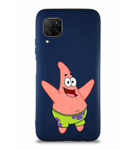Huawei P40 Lite Soft Premier Kapak Patrick Yıldız Tasarımlı Silikon Kılıf - Lacivert (Şeffaf)