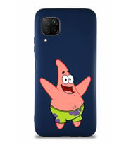 Huawei P40 Lite Soft Premier Kapak Patrick Yıldız Tasarımlı Silikon Kılıf - Lacivert (Şeffaf)