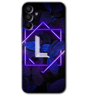 Galaxy A15 Kılıf HD Desen Baskılı Kılıf - Dark Neon Yaprak L Harfi