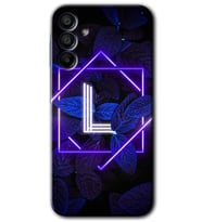 Galaxy A15 Kılıf HD Desen Baskılı Kılıf - Dark Neon Yaprak L Harfi