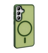 Vendas Samsung Galaxy S24 Plus Kılıf Magsafe Şarj Özellikli Mat Arka Yüzey Zore Sio Kapak (Koyu Yeşil)