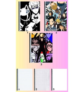 durarara 3 adet defter A4 büyük boy 72 sayfa çizgili_kareli_çizgisiz defter seti