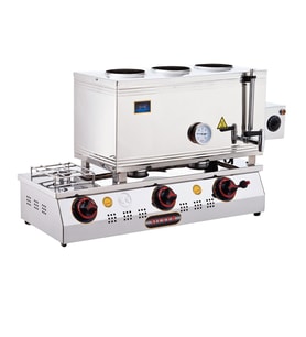 Işıkgaz Silver Doğalgaz + Elektrikli 40 Litre 3 Demlikli Çay Kazanı (Gri)