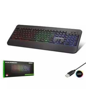 Hadron HDX2607 Rainbow Led Aydınlatmalı Kablolu Oyuncu Klavyesi Q Siyah