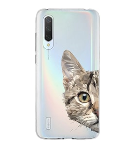 Xiaomi Mi 9 Lite Uyumlu Kapak Catface Tasarımlı Şeffaf Silikon Kılıf
