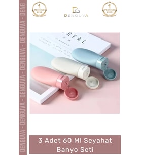 60ml Seyahat Banyo Seti 3'lü Boş Şişe Sıvı Taşıma