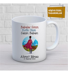 Kişiye Özel İsim Yazılabilir Babalar Günün Kutlu Olsun Canım Babam Kupa Bardak