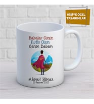 Kişiye Özel İsim Yazılabilir Babalar Günün Kutlu Olsun Canım Babam Kupa Bardak